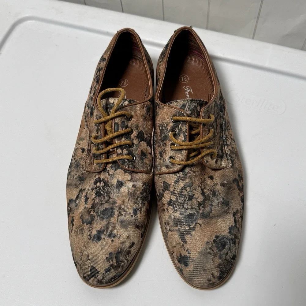 Ferro Aldo Floral Print Oxford Lace Up Dress‎ Shoes Mens 7.5 Party Cocktail Club